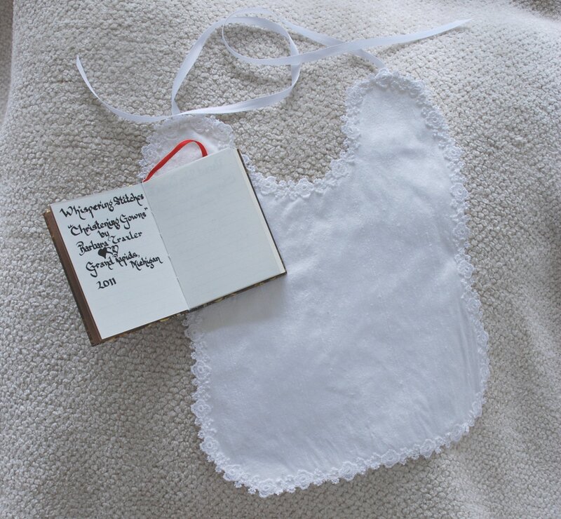 Handmade heirloom lace bib baptism accessory with delicate pattern — Kingdom Gowns Michigan